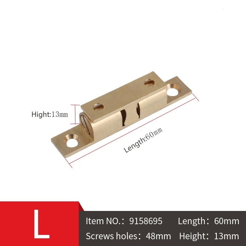 ROEASY 60mm solid brass cabinet door catches   door closer  double ball catch ball catch copper door catch