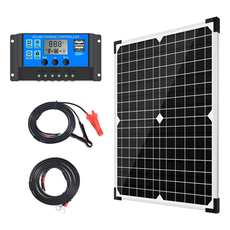 Solar Panel Kit 12V Monocrystalline Battery Maintainer 10A Solar Charge Controller Extension Cable RV Marine Boat Off Grid