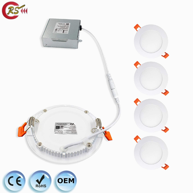 4-Inch 9W 15W 120V Led Downlight Recessed Ultra Thin LED Panel Light Retrofit Downlight Wafer Panel Slim IC Rated ETL