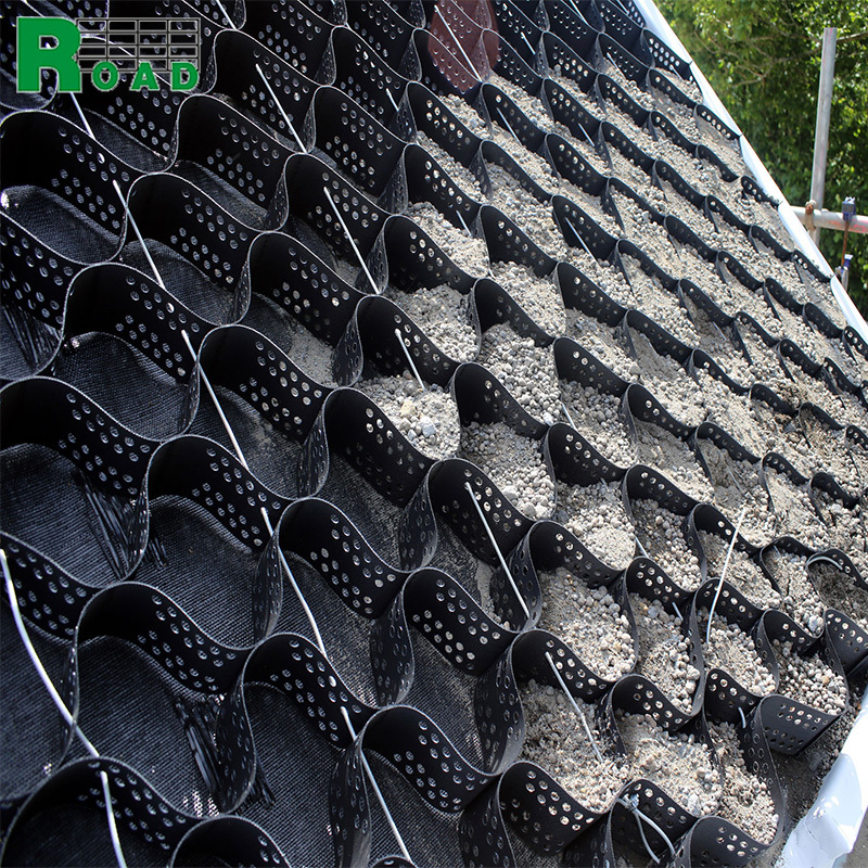 HDPE geocell Geo cell ground enhancement cellular system gravel grid driveway gravel stabilizer