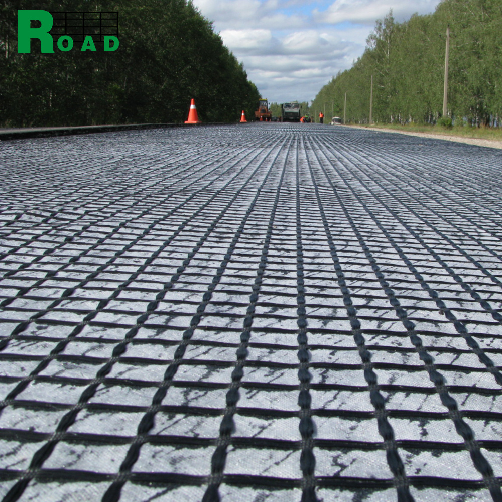 Plastic Polyester Geogrid Fabric Grating Retaining Wall for Terminal Road Construction