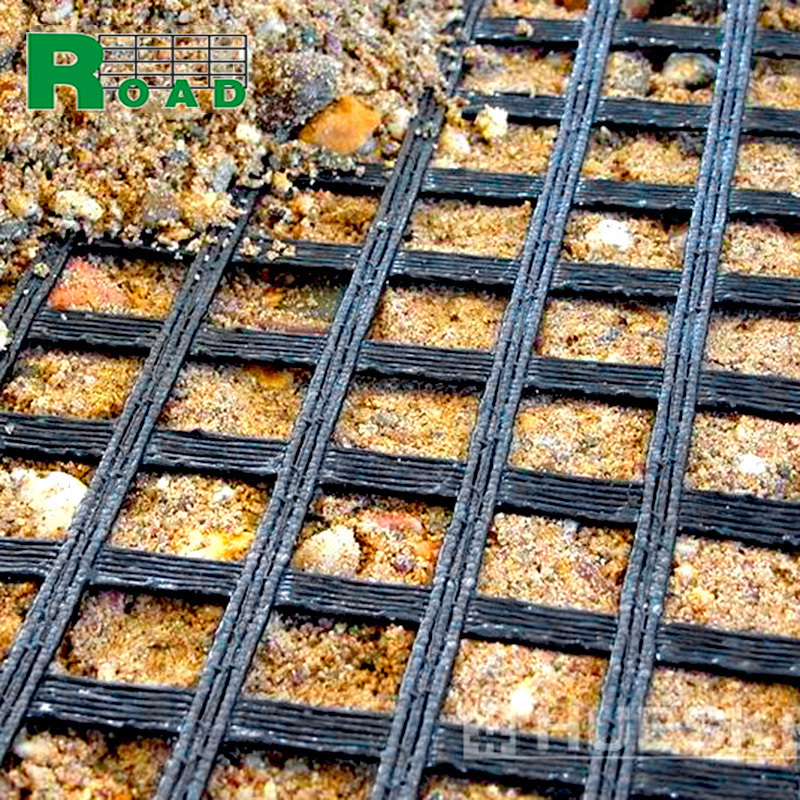 Plastic Polyester Geogrid Fabric Grating Retaining Wall for Terminal Road Construction