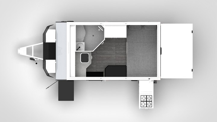 12ft Hybrid caravan rv trailer camper toilet combo caravan camping trailer with shower