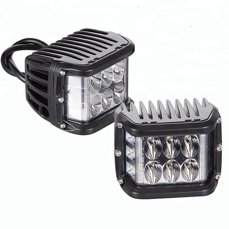 4'' 36W Side Shooter Off Road LED Cubes work Light Pods Blue Red amber Dual Sider strobe  Blinker Driving Fog Lamp for UTV RZR