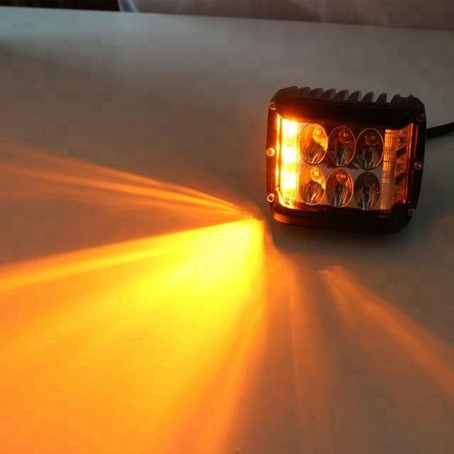 4'' 36W Side Shooter Off Road LED Cubes work Light Pods Blue Red amber Dual Sider strobe  Blinker Driving Fog Lamp for UTV RZR