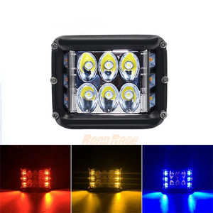 4'' 36W Side Shooter Off Road LED Cubes work Light Pods Blue Red amber Dual Sider strobe  Blinker Driving Fog Lamp for UTV RZR