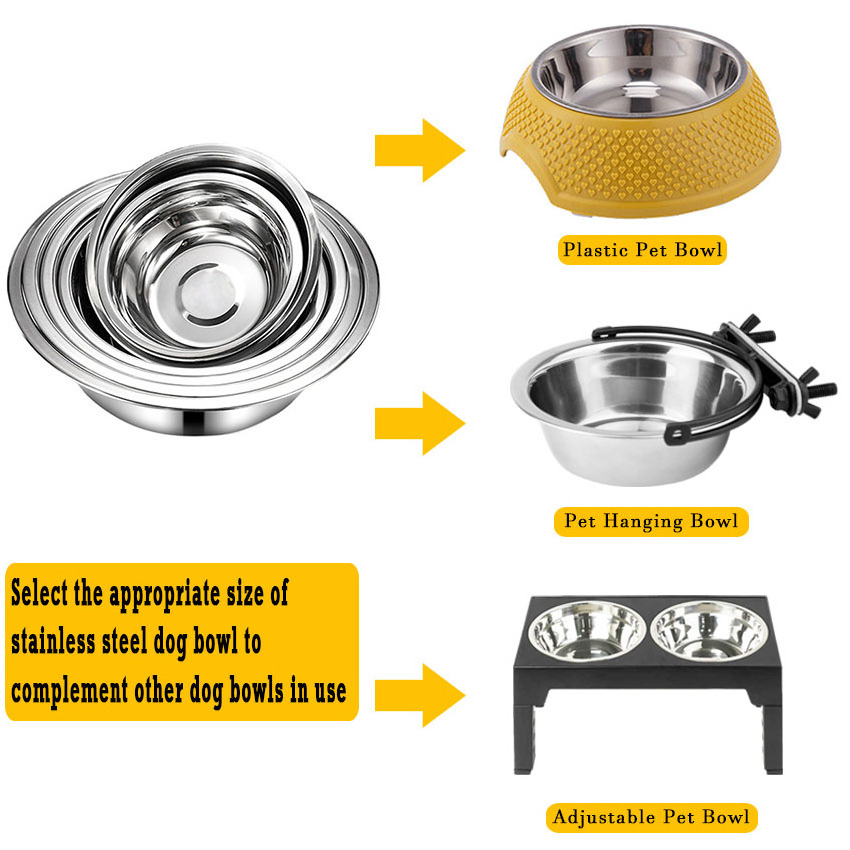 Custom Stainless Steel Pet Basin Wholesale Cat Food Feeder Stainless Steel Dog Bowl For Dog