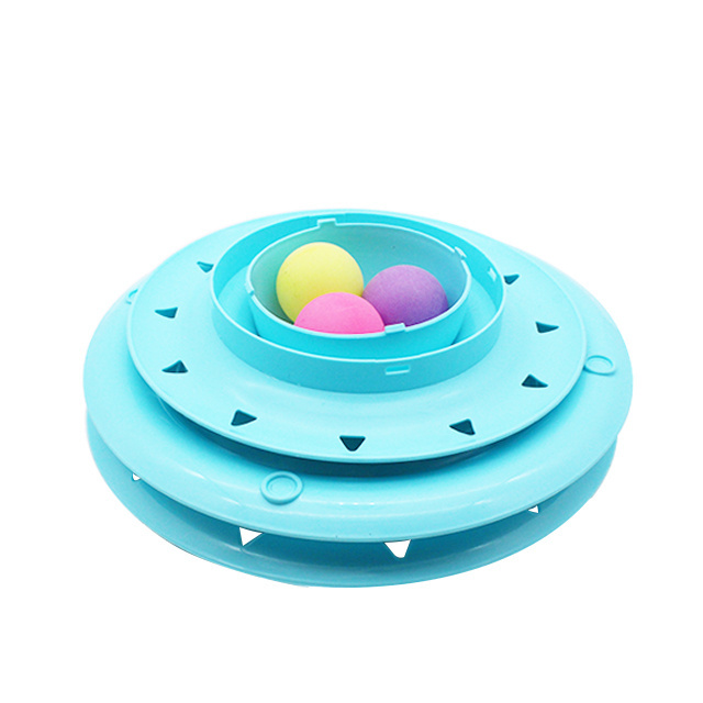 Cat Toy Roller Cat Toys 3 Level Towers Tracks Roller with Three Colorful Ball Interactive Kitten Fun Puzzle Toys