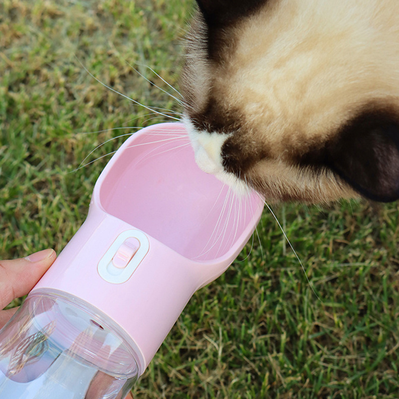 4-In-1 Pet Outdoor Travel Bottle Multifunctional Plastic Portable Dog Water Bottle With Poop Scoop