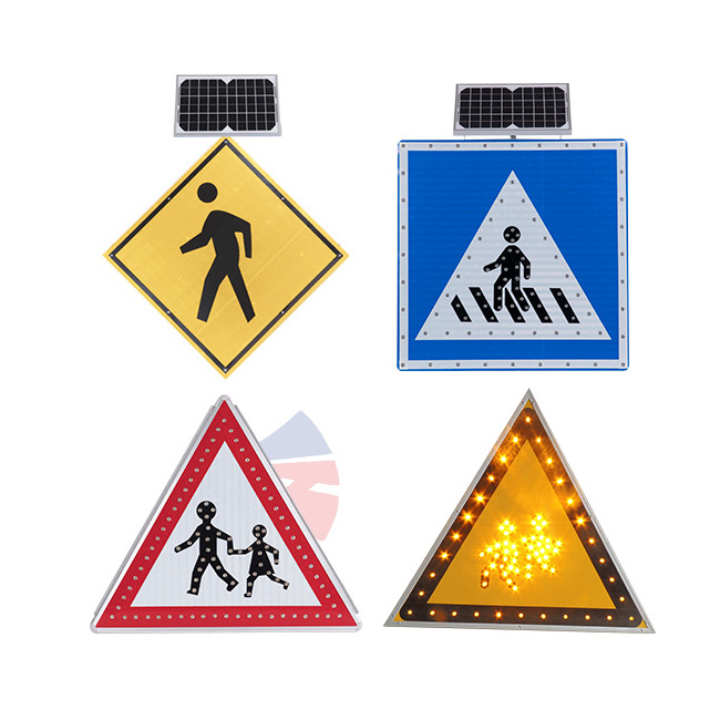 Manufacturers Price for Solar Powered Octagon Metal Lighted LEDs Flashing Warning Stop Signs Solar Traffic Sign