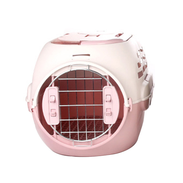 Small Dog Travel Skylight Design Plastic Pet Carrier With Bowl