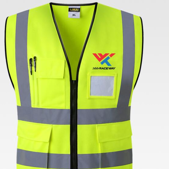 High Visible Security Reflective Jacket 100% Polyester Fabric Safety Vest Customized LOGO Orange  fluorescent