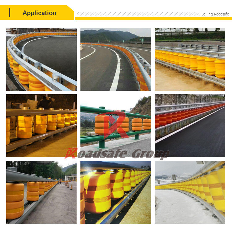 Highway traffic Driveway EVA Plastic Roller System Guardrail Rolling Barrier safety warning reflective  guard rail