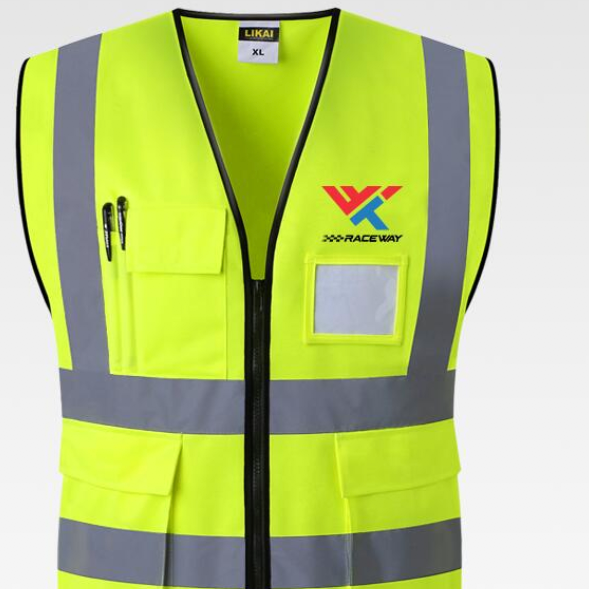 High Visible Security Reflective Vest Jacket 100% Polyester Fabric Safety Reflective Vest With LOGO fluorescent