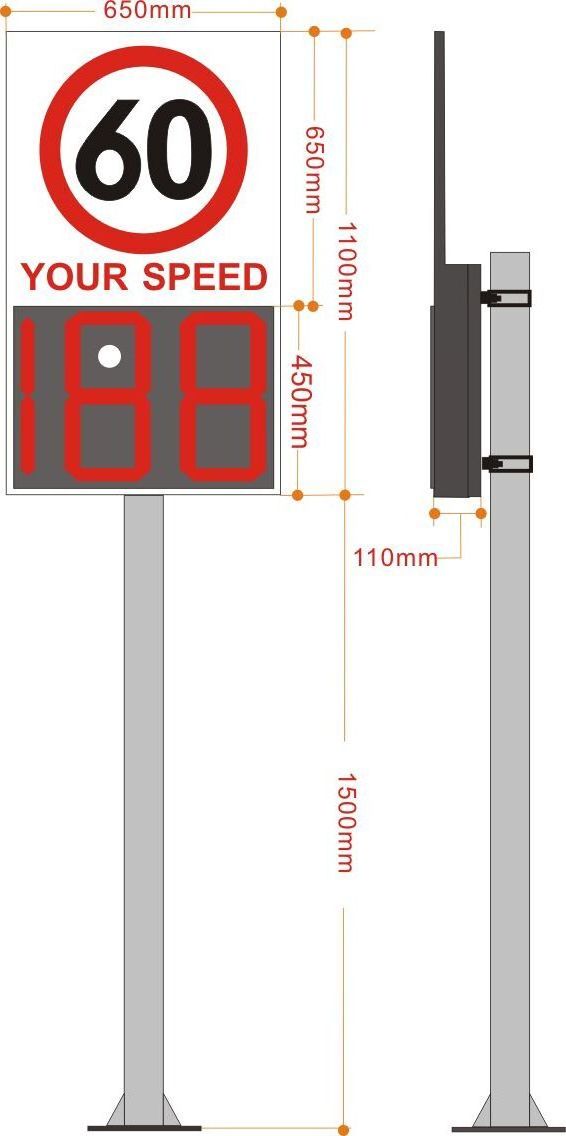 Traffic Solar Radar Speed Limited Signs Road Led Traffic Signal Light radar de velocidad