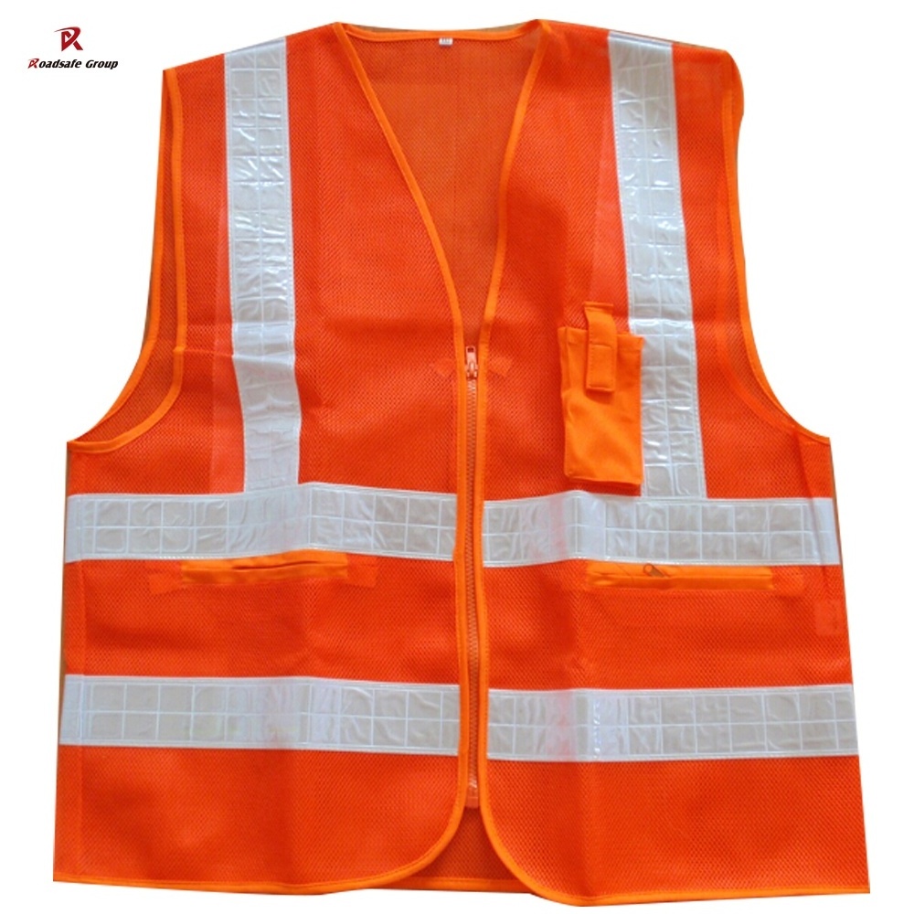 Custom Logo Safety Reflective Vest Construction Building Safety Traffic Vest