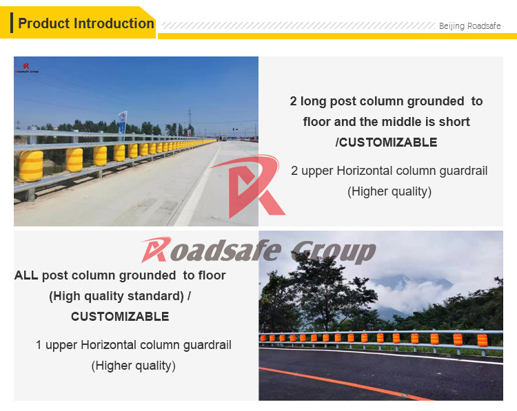 Highway traffic Driveway EVA Plastic Roller System Guardrail Rolling Barrier safety warning reflective  guard rail