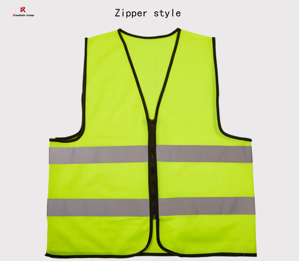 Customized Security Vest / Fluorescent Fabric Safety Vest High Visible Reflective Vest cheap mesh 100% new material