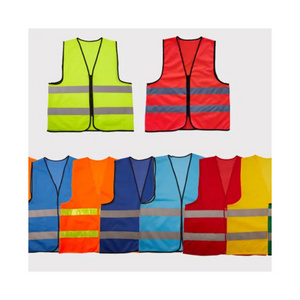 Customized Security Vest / Fluorescent Fabric Safety Vest High Visible Reflective Vest cheap mesh 100% new material