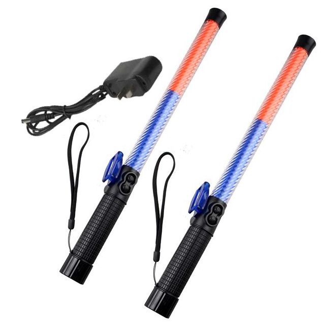 best quality 51.5 cm 43cm high quality rechargeable LED traffic wand Safety RED baton Stick