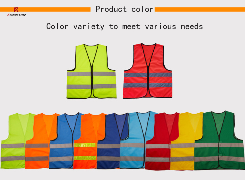 Customized Safety Vest High Visible Security Reflective Construction Vest orange green color hi vis jackets vests