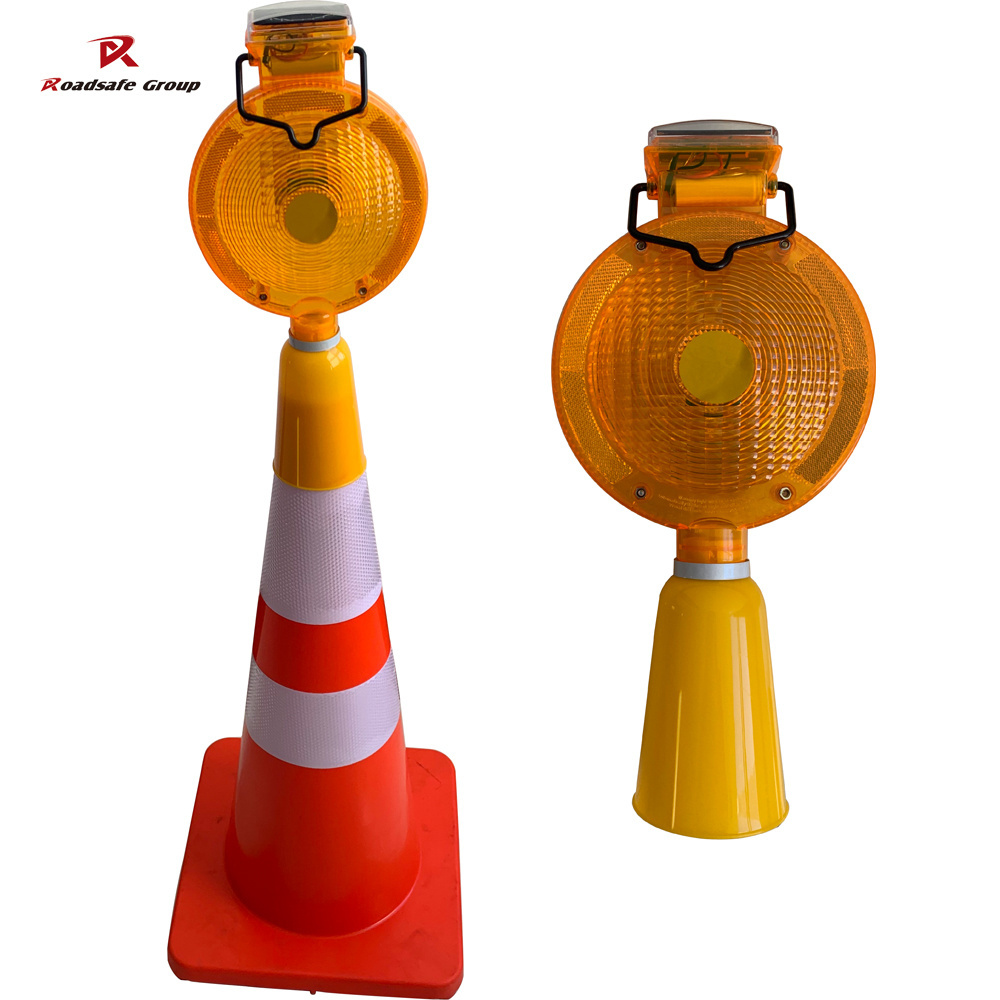 Traffic cone and barricade signal light warning light road safety solar rechargeable led flare warning light/lamp