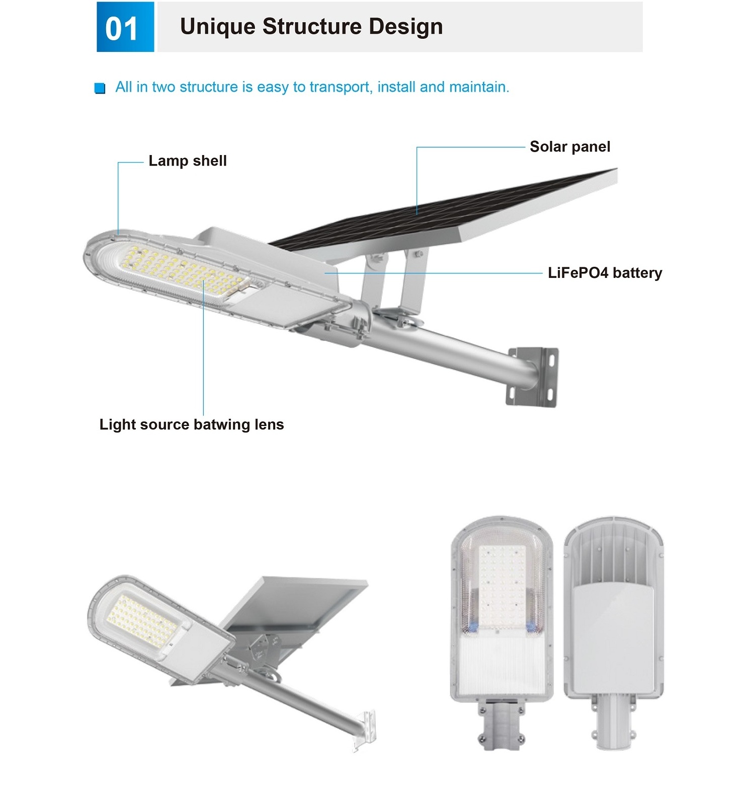 Best Quality Led Outdoor Project Road Parking 300 400 500 Watts Integrated All In One Solar Street lights