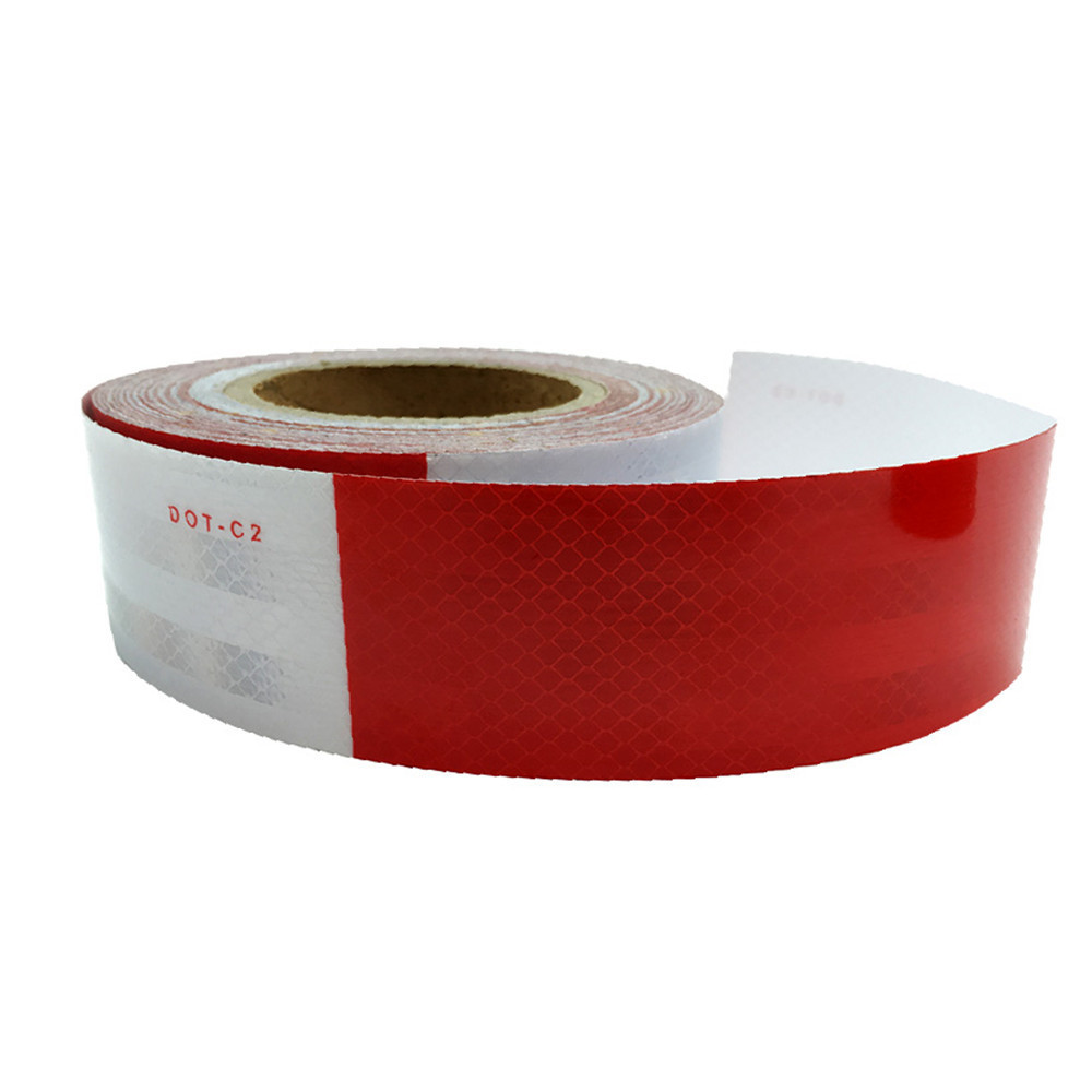 Vehicle Prismatic Grade Sticker Reflective Red White Conspicuity Reflective Tape Reflect Dot-C2 Tape For Trailer