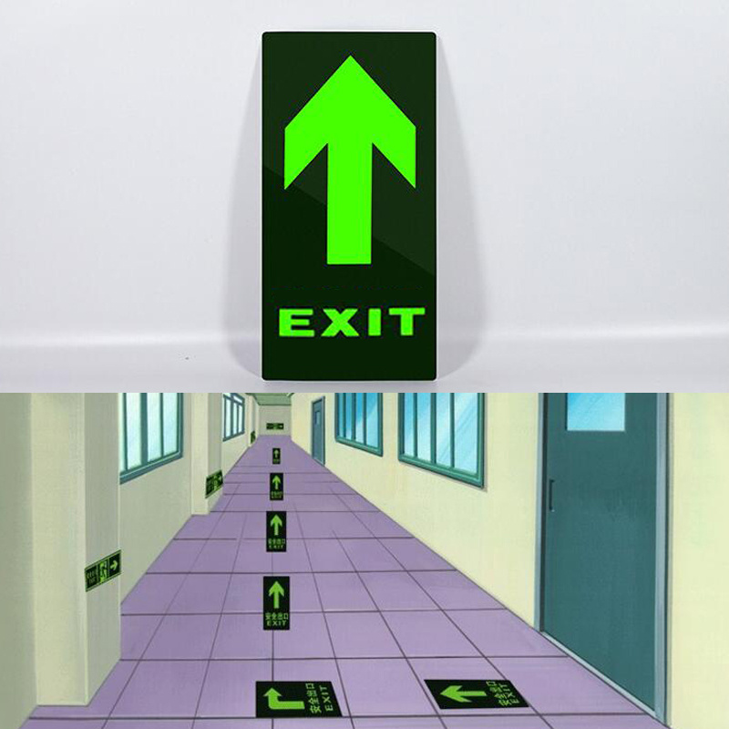 Waterproof Emergency Exit Sign Photoluminescent Exit Sign Luminous Exit Sign For Floor