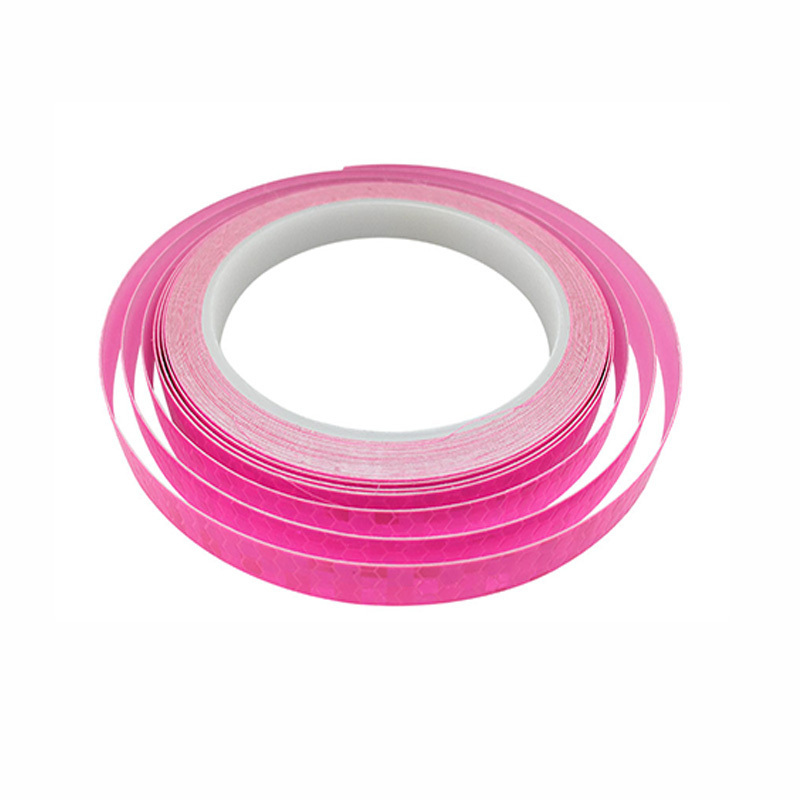 1 cm Pink Reflective Tape Bike Rim Wheel Reflective Stickers Tape Reflective Wheel Hub Sticker For Motorcycle