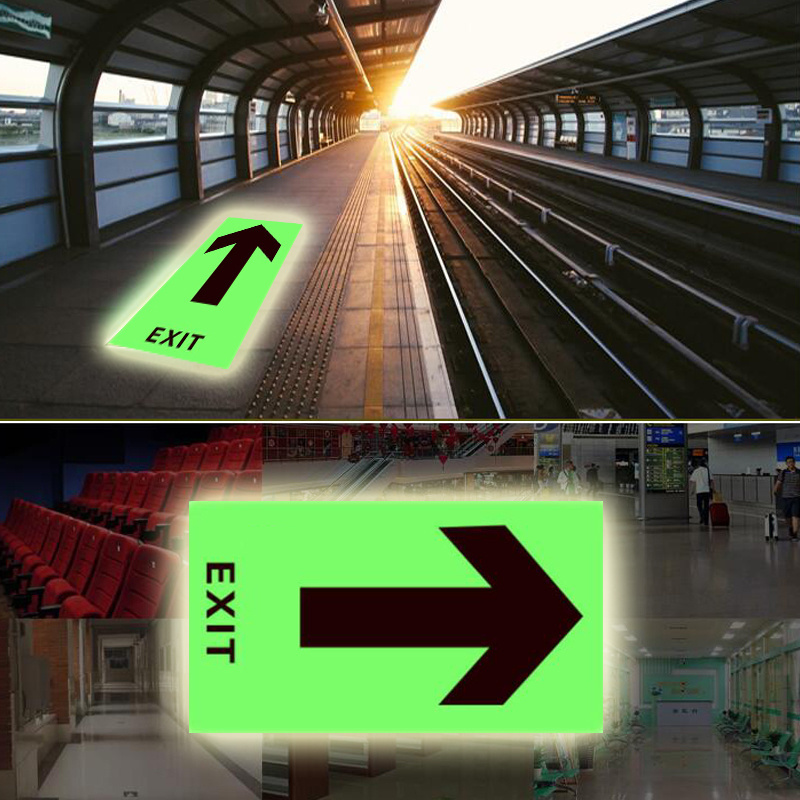 Waterproof Emergency Exit Sign Photoluminescent Exit Sign Luminous Exit Sign For Floor