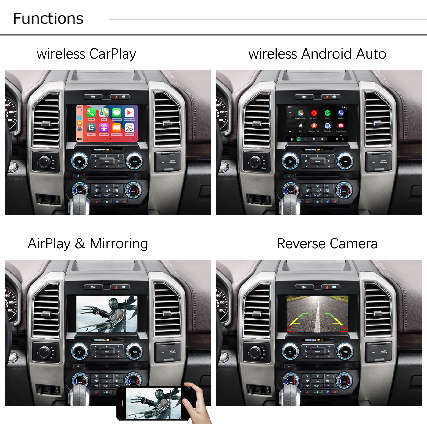 Road Top CarPlay Function Decoder CarPlay Interface Box Android Auto Retrofit Kit for Ford Mustang SYNC2 2015-2016