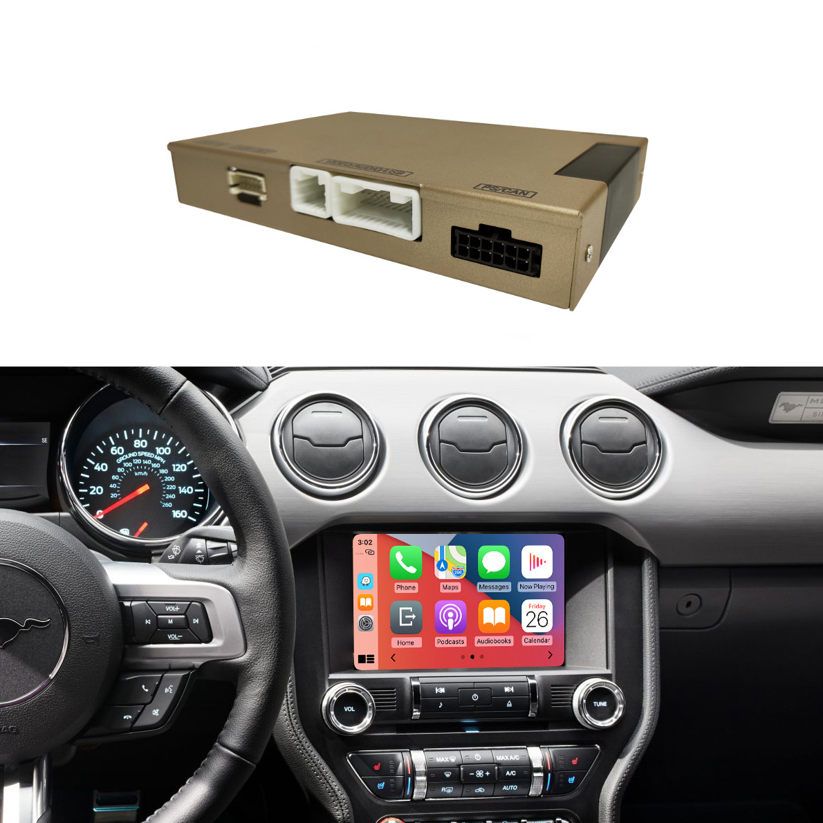 Road Top CarPlay Function Decoder CarPlay Interface Box Android Auto Retrofit Kit for Ford Mustang SYNC2 2015-2016