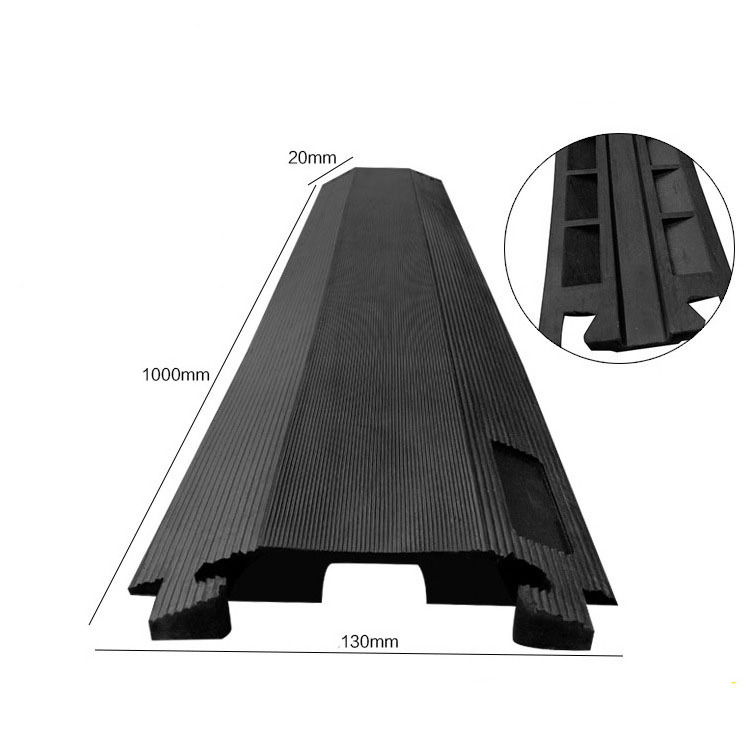 JIADONG High Quality Speed Hump Big 2 Channel Ramp Black Plastic Cable Protector