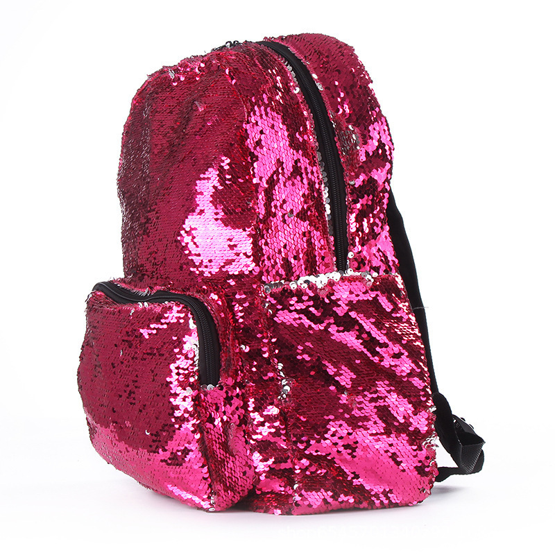 Fashion Mermaid Magic Backpack Reversible Glitter Sequin Girls Magic School Backpack