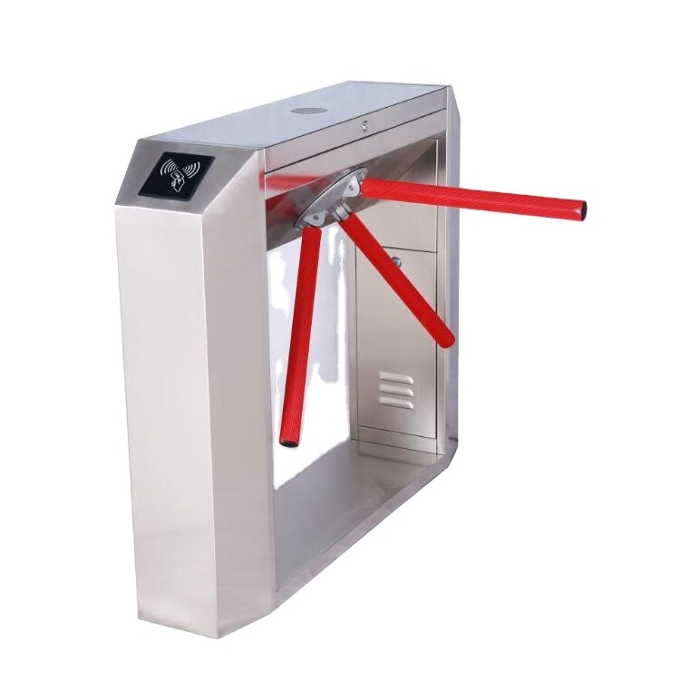 New Design 304 Stainless Steel Semi-automatic esd Tripod Turnstile Mechanism with RFID Card reader fingers print Access Control