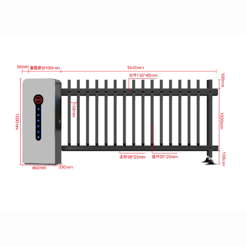 High quality LED light fence parachute advertising boom barrier gate 110V/220V  DC motor power parking for community gate