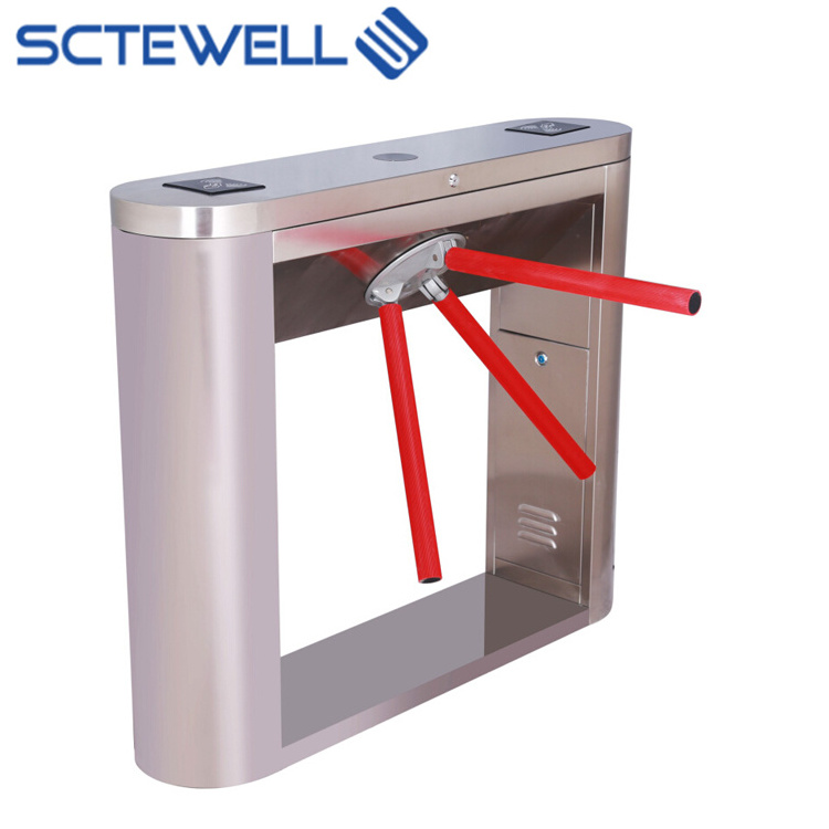 New Design 304 Stainless Steel Semi-automatic esd Tripod Turnstile Mechanism with RFID Card reader fingers print Access Control