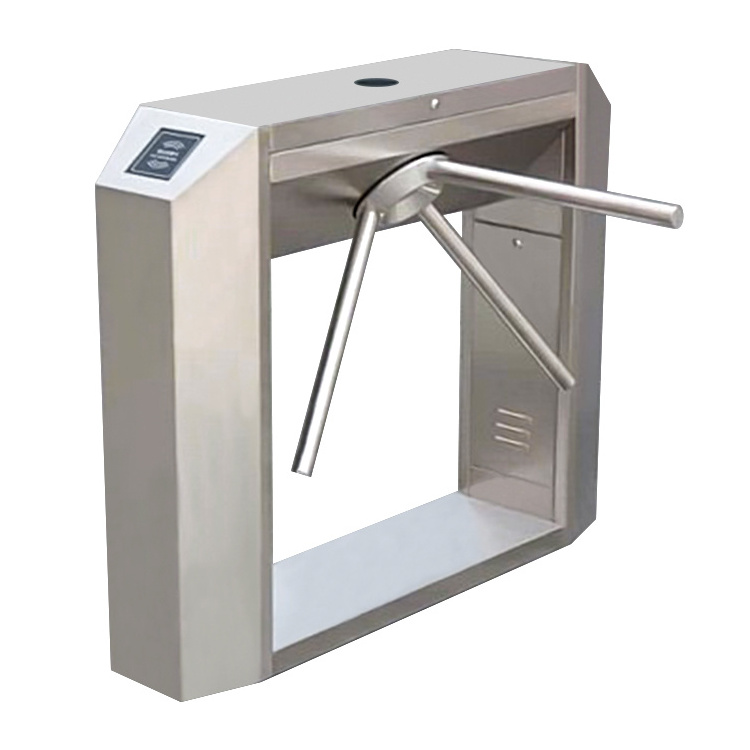 New Design 304 Stainless Steel Semi-automatic esd Tripod Turnstile Mechanism with RFID Card reader fingers print Access Control