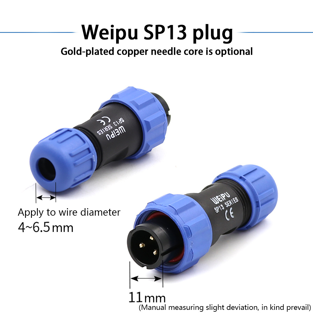 Weipu waterproof aviation plug SP13 Receptacle 2-3-4-5-6-7-9 core male and female wire connectors