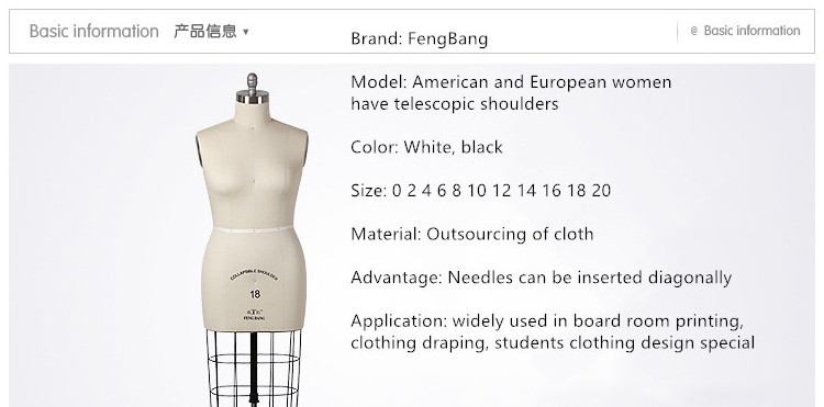 High-end standard cutting dress form  clothing model telescopic shoulder draping platform female mannequin