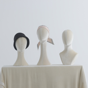 Velvet fabric factory outlet abstract without hair for jewelry hat and scarf display fabric cover abstract mannequin head