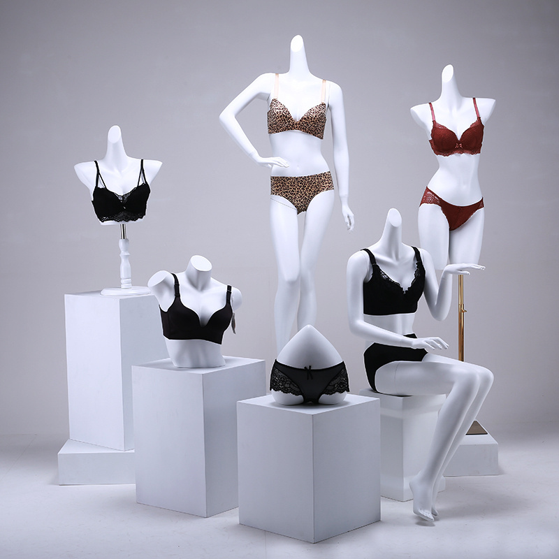 Lingerie model props female half-body bra panties swimwear glass steel   body window display hanger mannequins