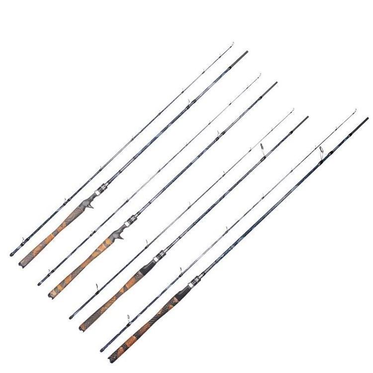 LUREKILLE Japan Fuji Guide ML/XH/M Power High Carbon Seabass Baitcasting Fishing Rod 2.1/2.4m 2 Sections Telescopic Spinning rod