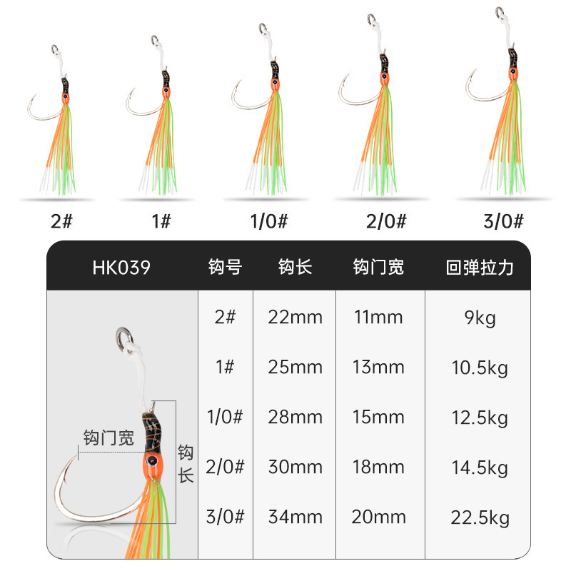 New Multi Color Luminous UV Effect Steel Slow Jigging Hook Double Assist 3D Lure Eyes Fishing Hooks