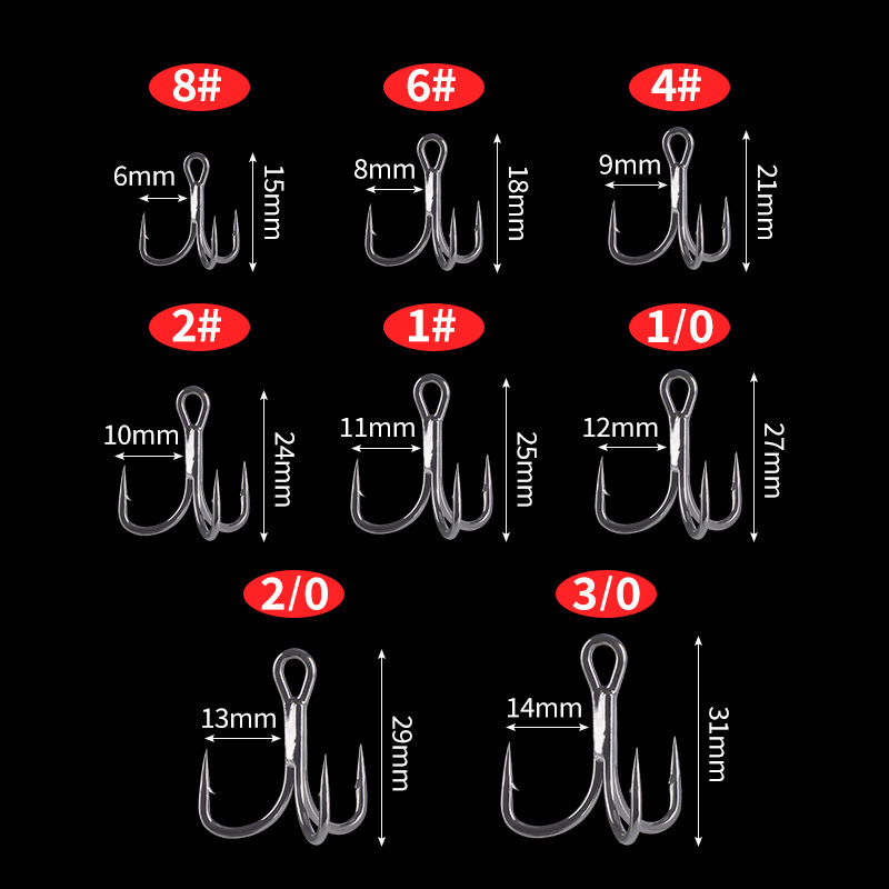 Jetshark Super Strong  6 Times Strengthen Treble Hook Lure Fishing Hook  Wholesale Black Nickle 6X Treble Hook