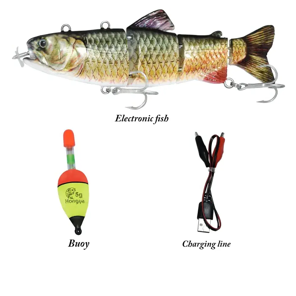 Jetshark 130mm 42g Robotic Swimming Bait Wobblers For Swimbait USB Rechargeable LED Light Fishing Auto Electric Lure