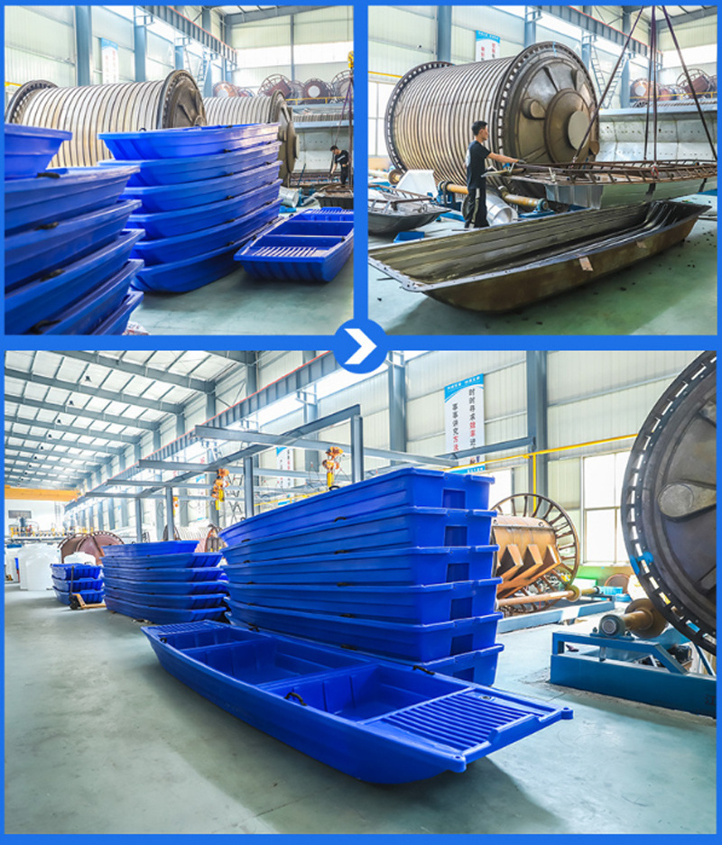 2.0-6.0 m Plastic Breeding Fishing Boat 2-12 People PE Vessel Double-layer Thickening Fishing Boat Wholesale