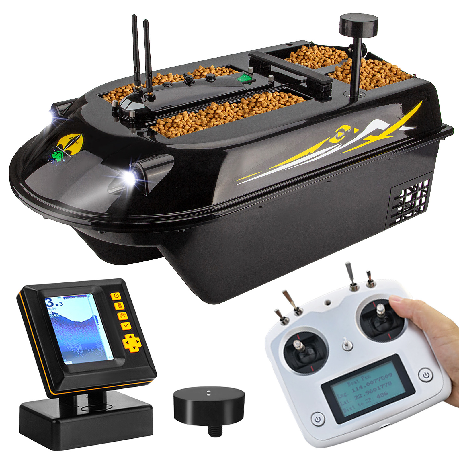 2022  new design bait boat gps autopilot 600m Remote Control Sea Fishing Bait Boat with Fish Finder