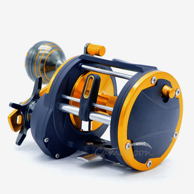 Jetshark Factory Wholesale 6BB+1RBB 4.1:1 High spool large capacity drum magnetic brake deep ocean Drum Fishing Reel